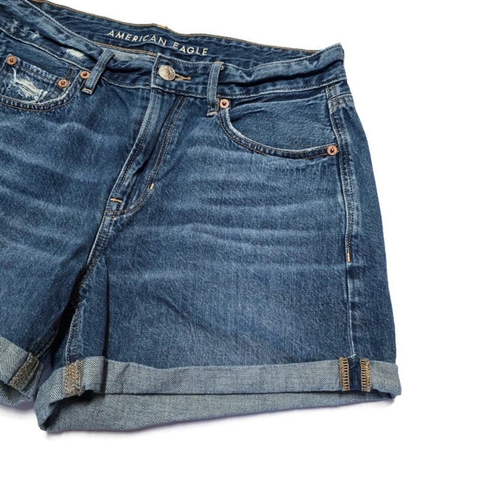 American Eagle Shorts Womens 4 Tomgirl Short Mid Rise Distressed Cuffed - Picture 3 of 10